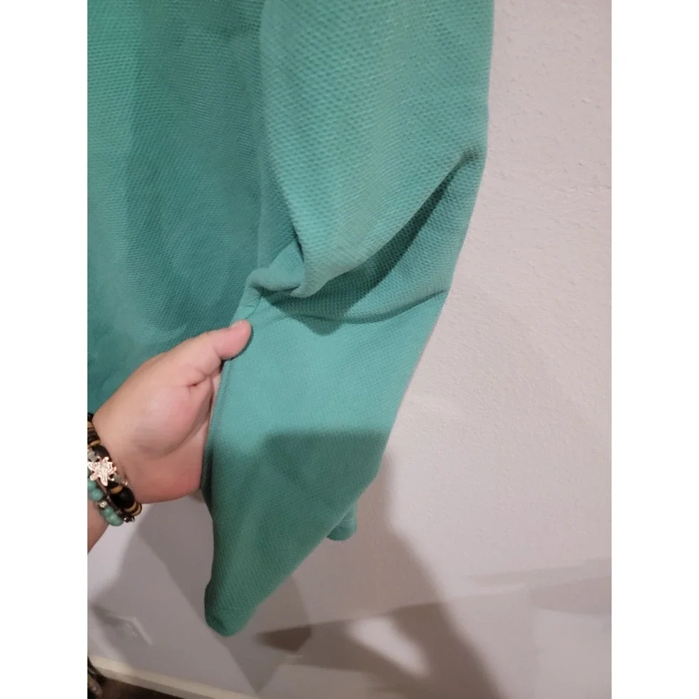 The North‎ Face Mens S Textured Mint Green Fleece 1/4 Pullover Jacket Sweatshirt